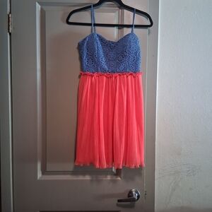 City Studio Blue and Coral Dress